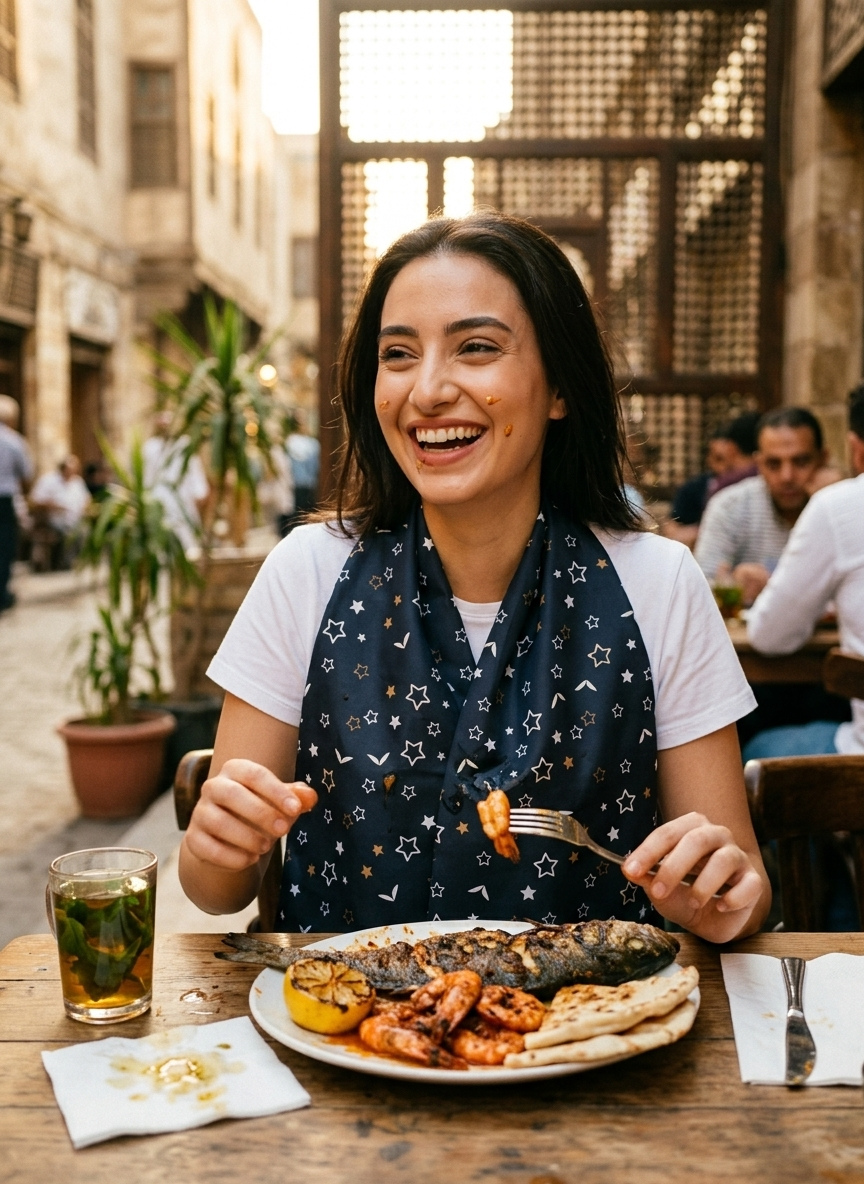 Star-Patterned Waterproof Dining Scarf