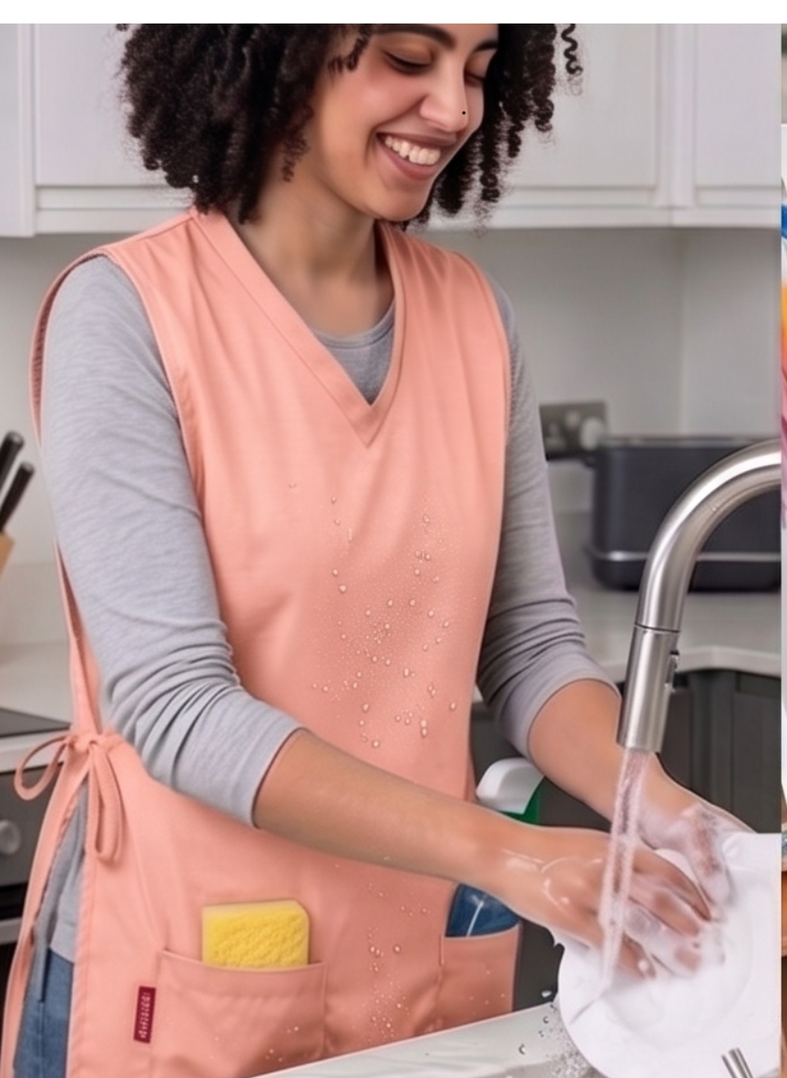Soft Pink Front Back Apron